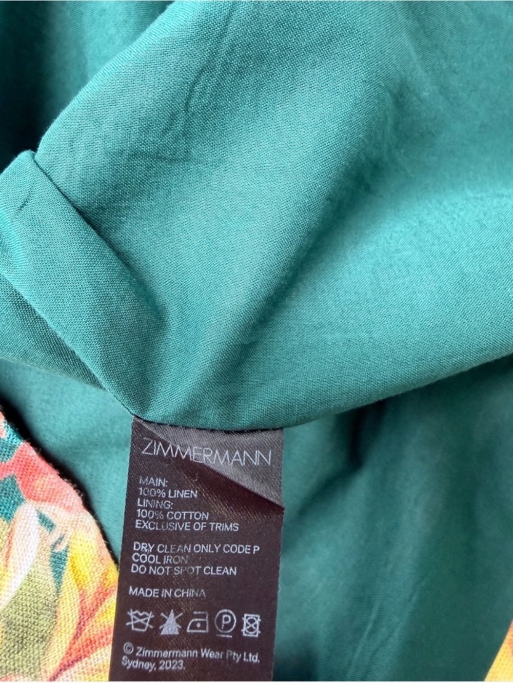 Zimmermann Lexi Tie Mini Dress Size 2 US M/8
Green Palm Linen Wedding Guest - Picture 5 of 9